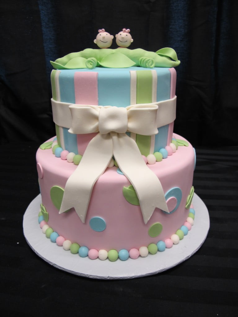 Two Peas In A Pod Baby Shower Cake Decoration