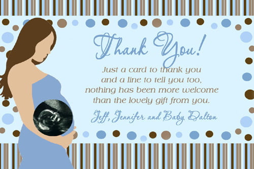 Ultrasonografi Baby Shower Thank You Card Wording