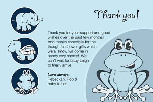 Animal Baby Shower Thank You Cards For Baby Boys