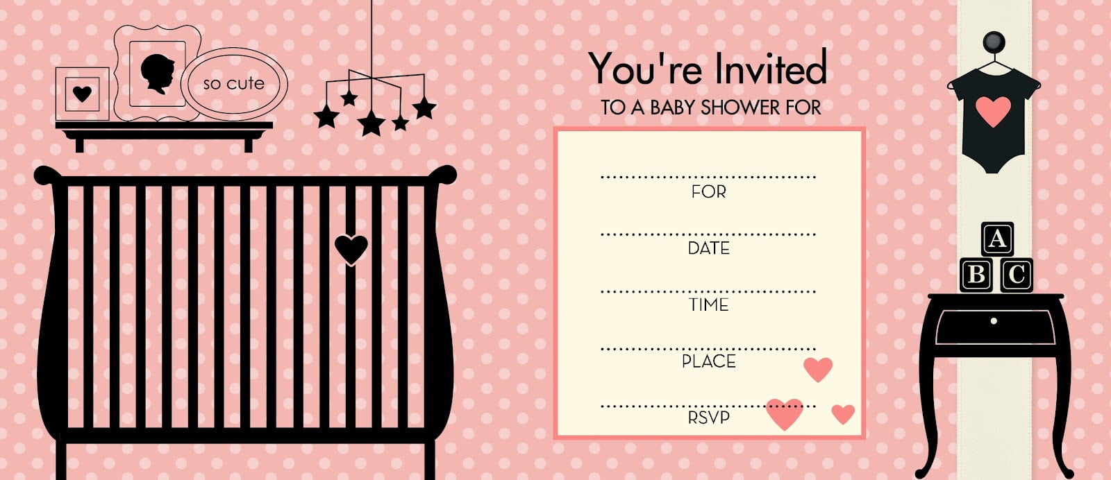 Free Design Blank Baby Shower Invitation Templates
