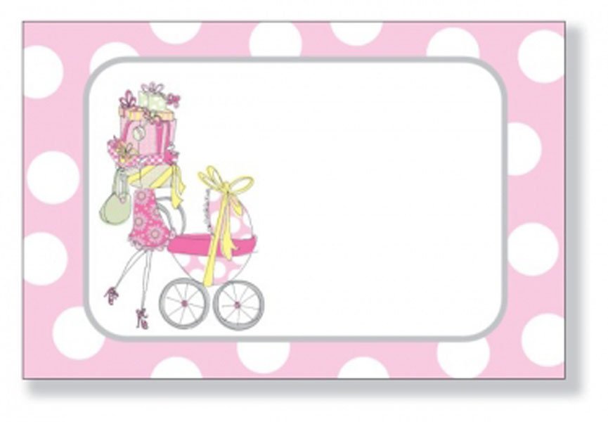 Girl Blank Baby Shower Invitations In Pink