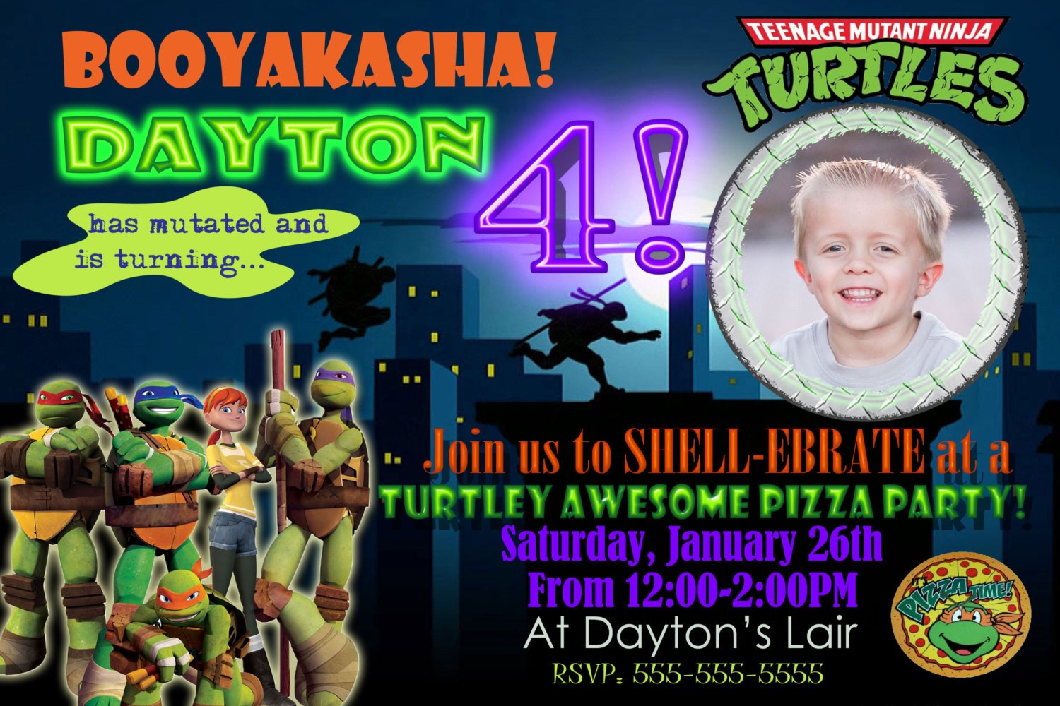 Personalized Turtle Birthday Party Invitation Templates