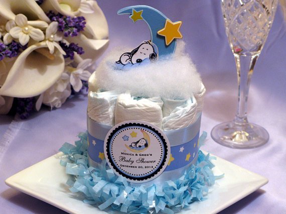 Snoopy Baby Shower Diaper Cake Decoration