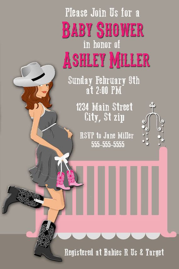 girl country baby shower invitations