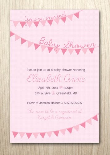 pennants baby shower email invitations