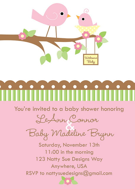 root bird baby shower invitations