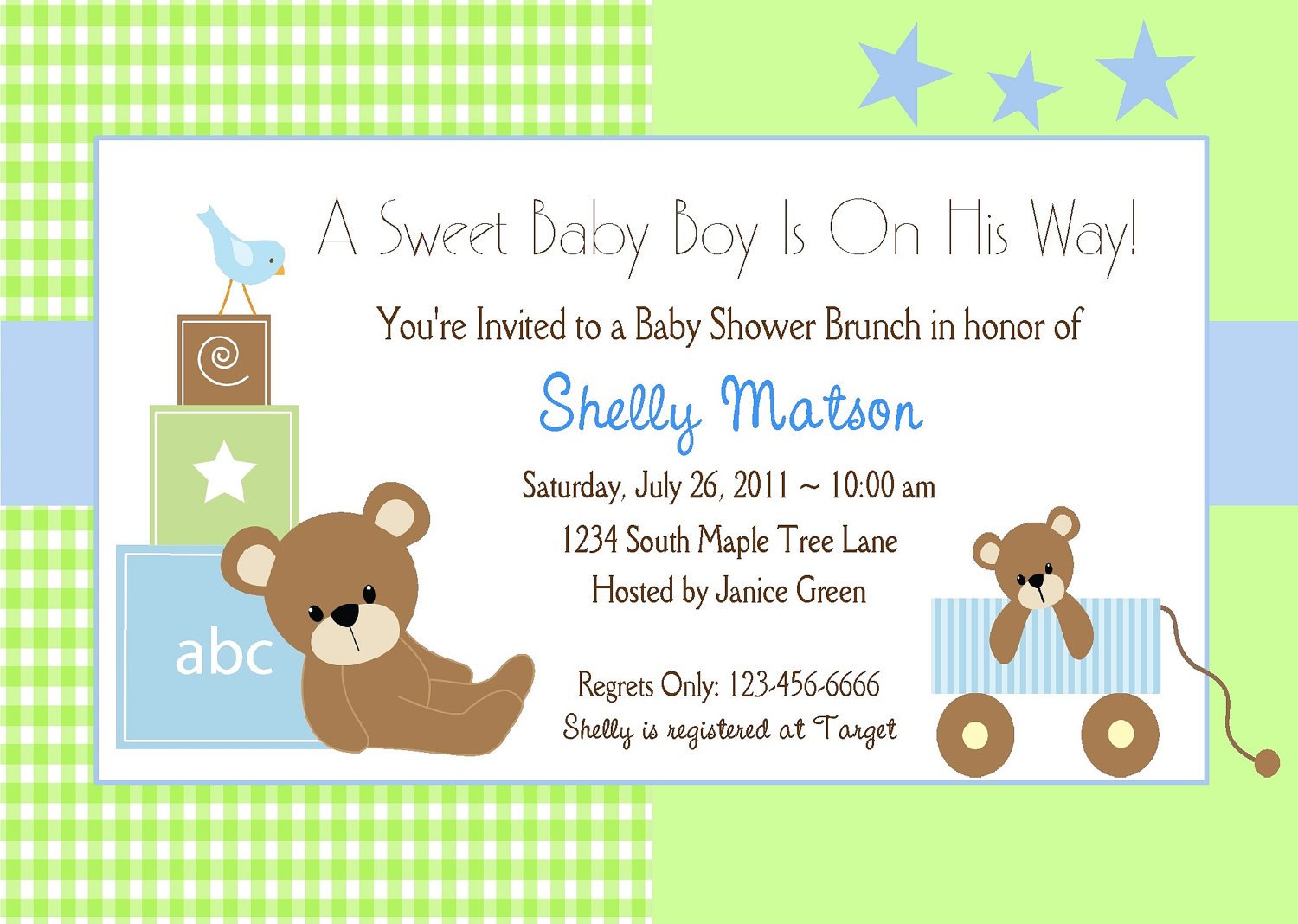 bear baby shower invites for boy