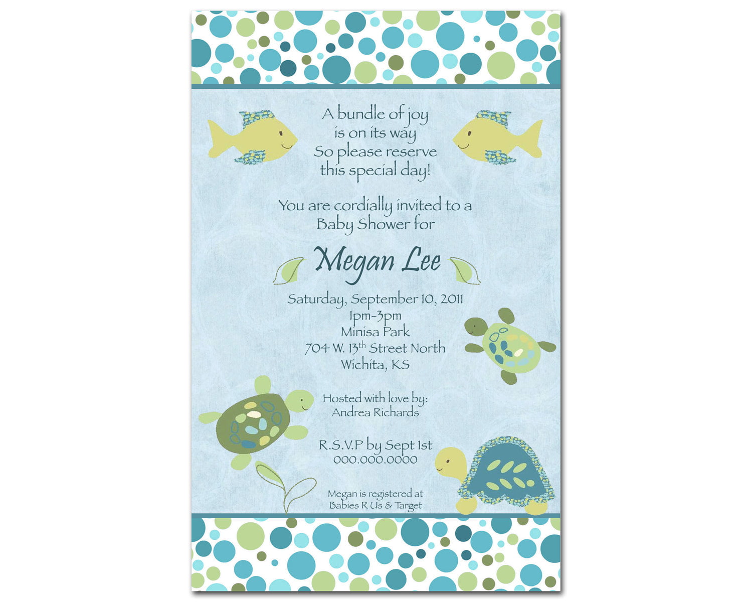 turtle baby shower invites for boy