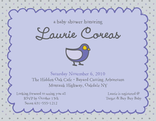bird how to fill out a baby shower invitations