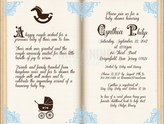 tales storybook baby shower invitations
