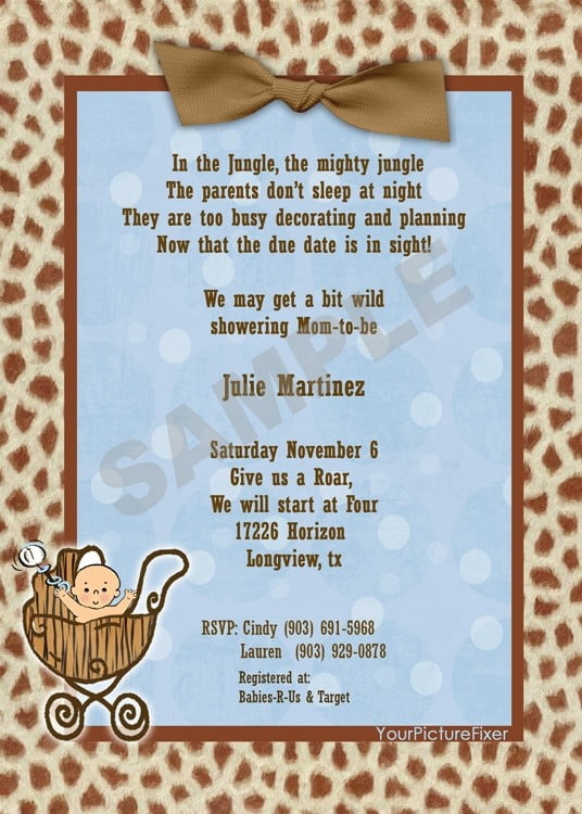 ribbon printable baby shower invites