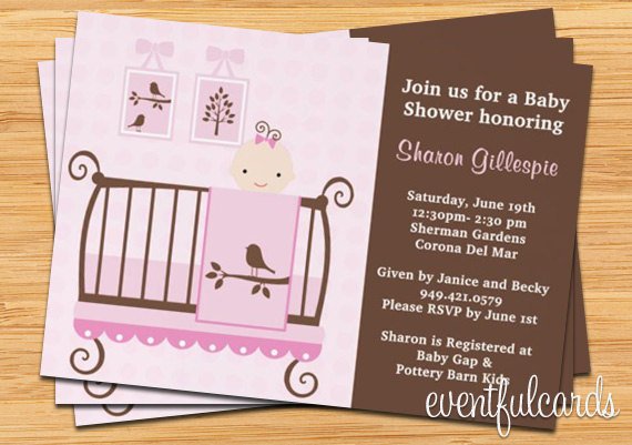 pink brown baby shower invitations etsy