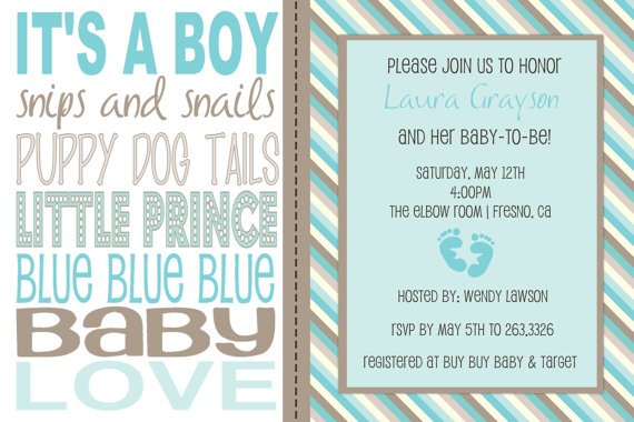 fun baby shower invitation wording for a boy