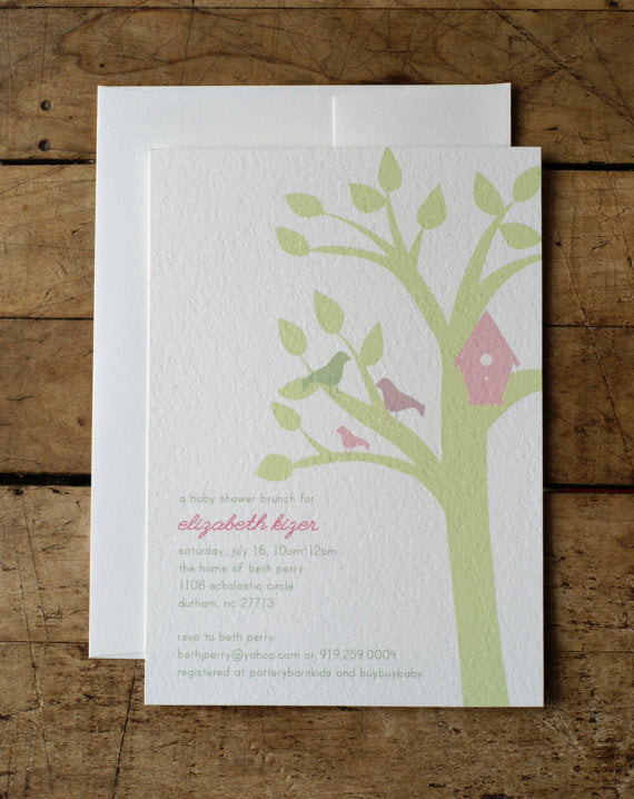 simple bird baby shower invitations