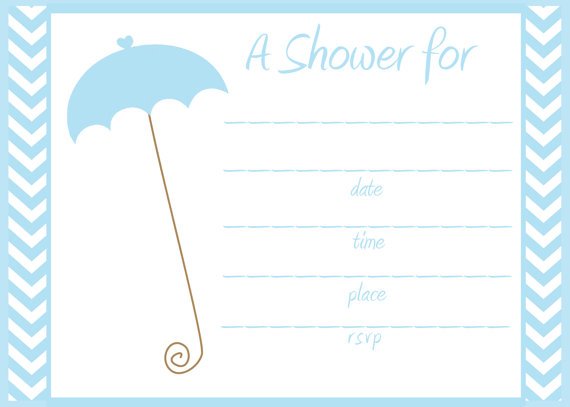 umbrella fill in baby shower invitations