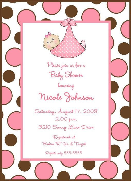 polka dots when to send baby shower invitations