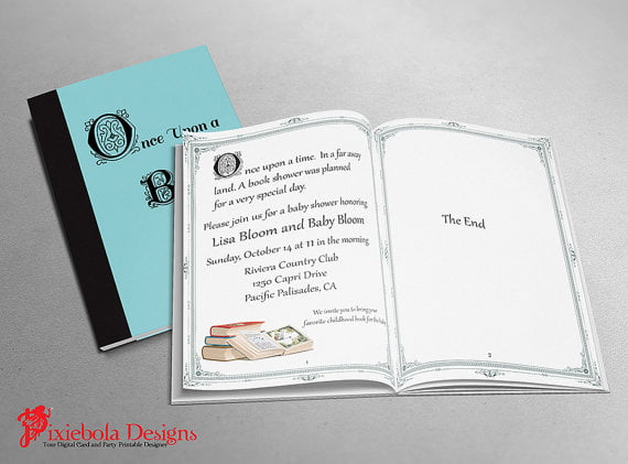 story book baby shower invitations