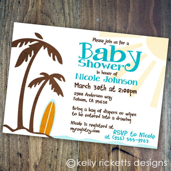 palm beach baby shower invitations