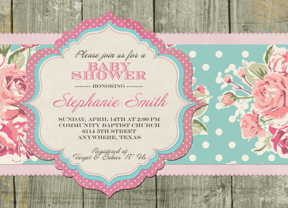 vintage order baby shower invitations