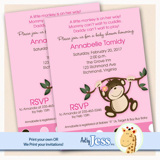 pink how to make your own baby shower invitations
