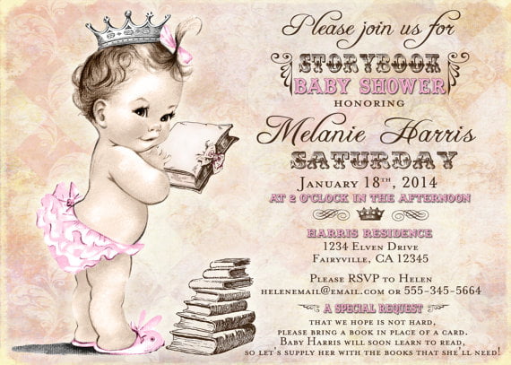 toddler storybook baby shower invitations
