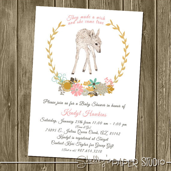deer when to send baby shower invitations