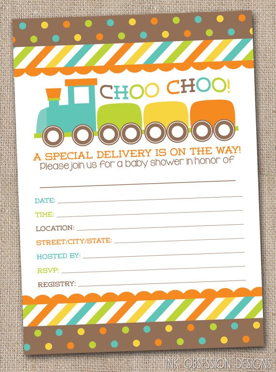 truck fill in baby shower invitations