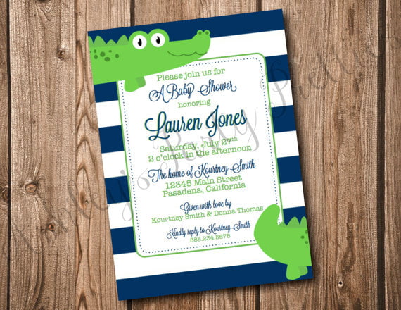 crocodile make your own baby shower invitations free
