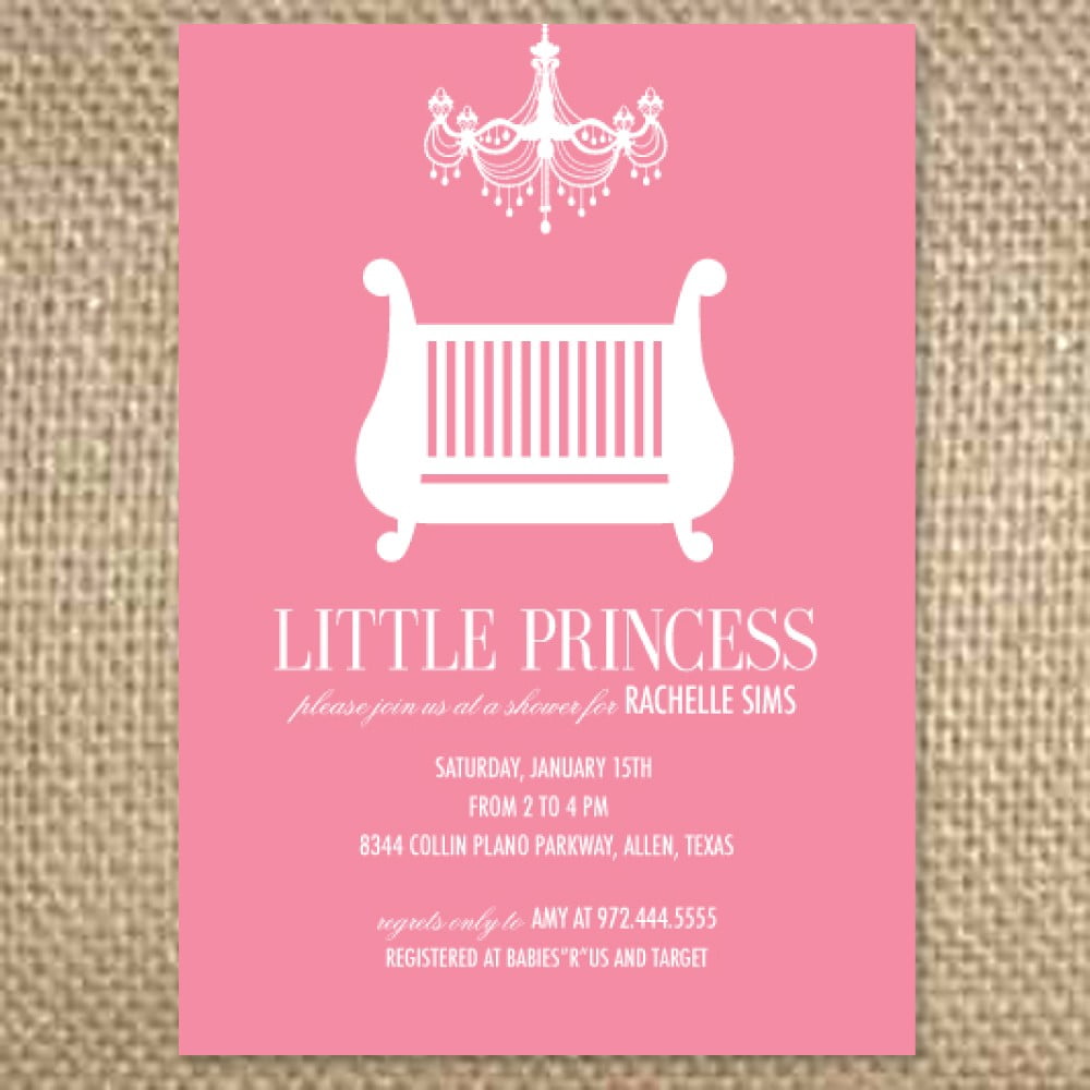 chair baby girl shower invitation wording