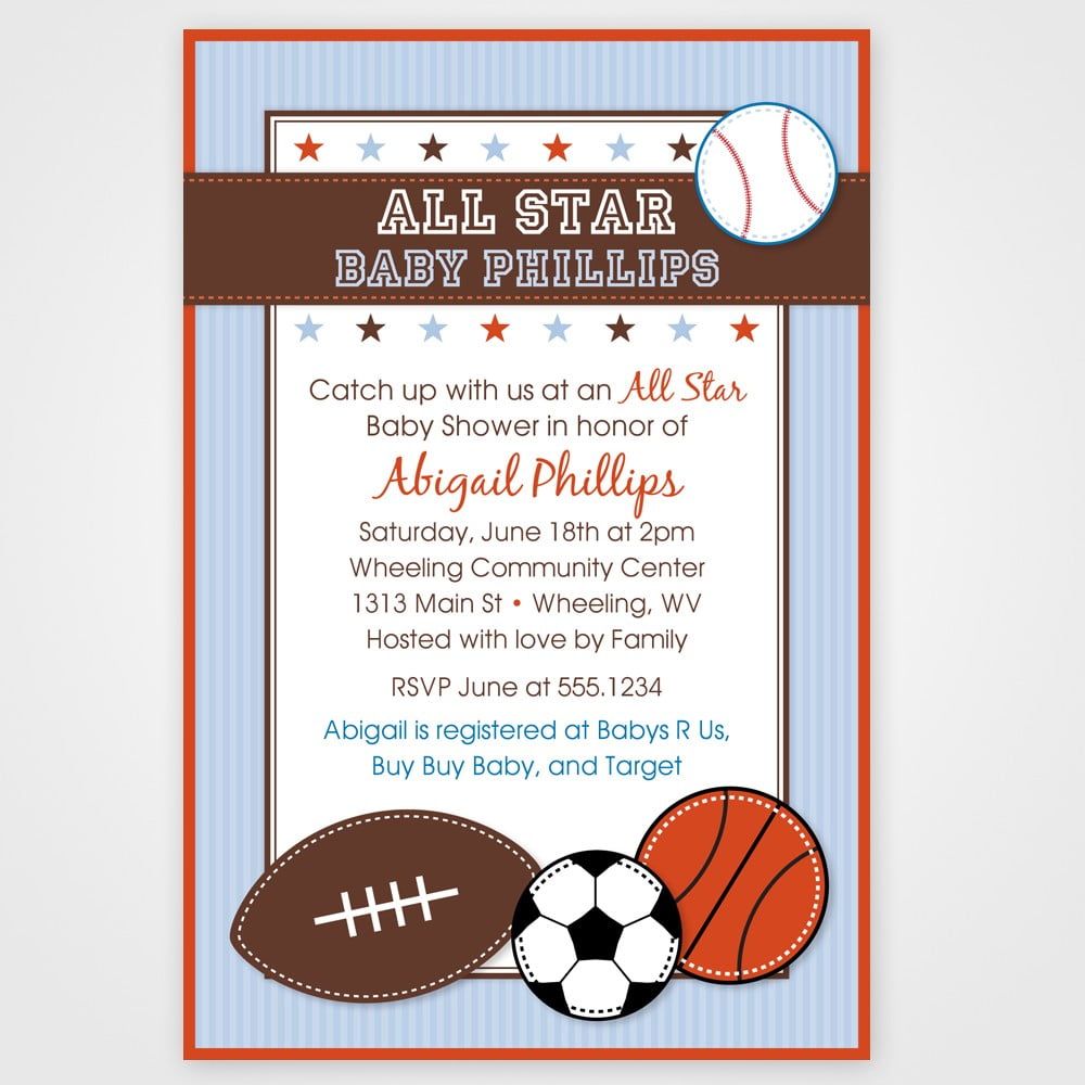 sport free baby shower invitation templates for word