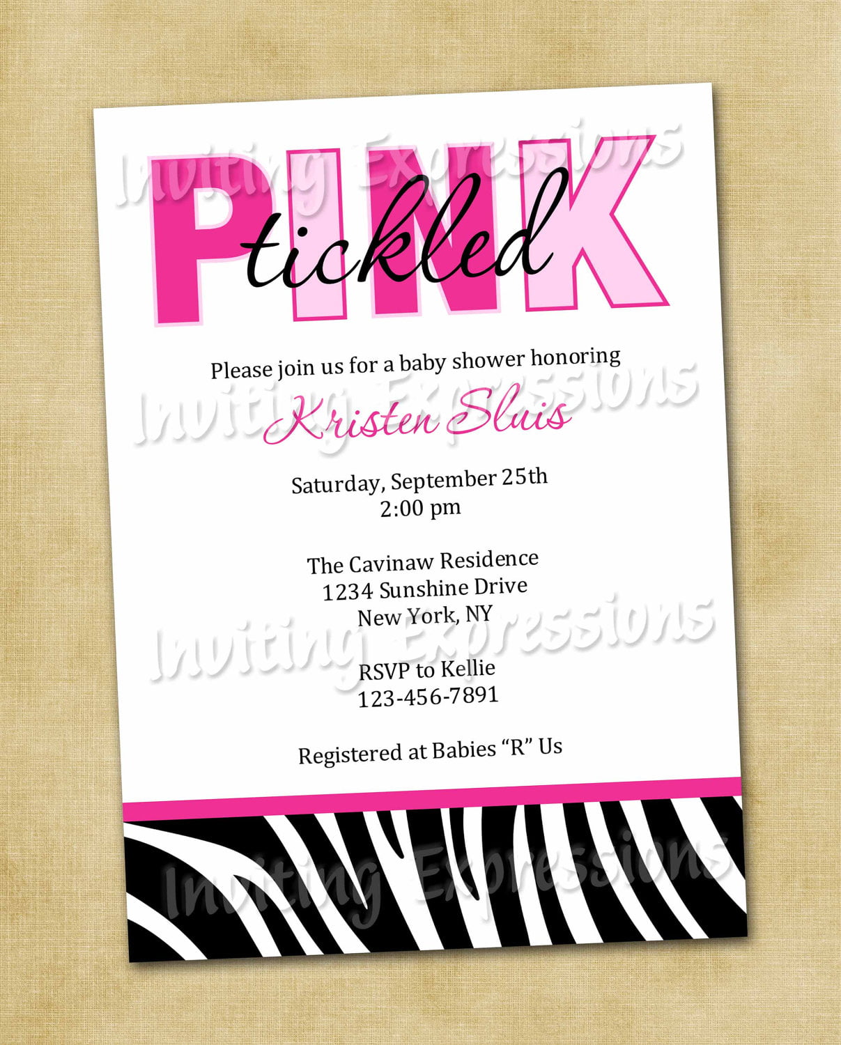 zebra cheap baby shower invitations for girl