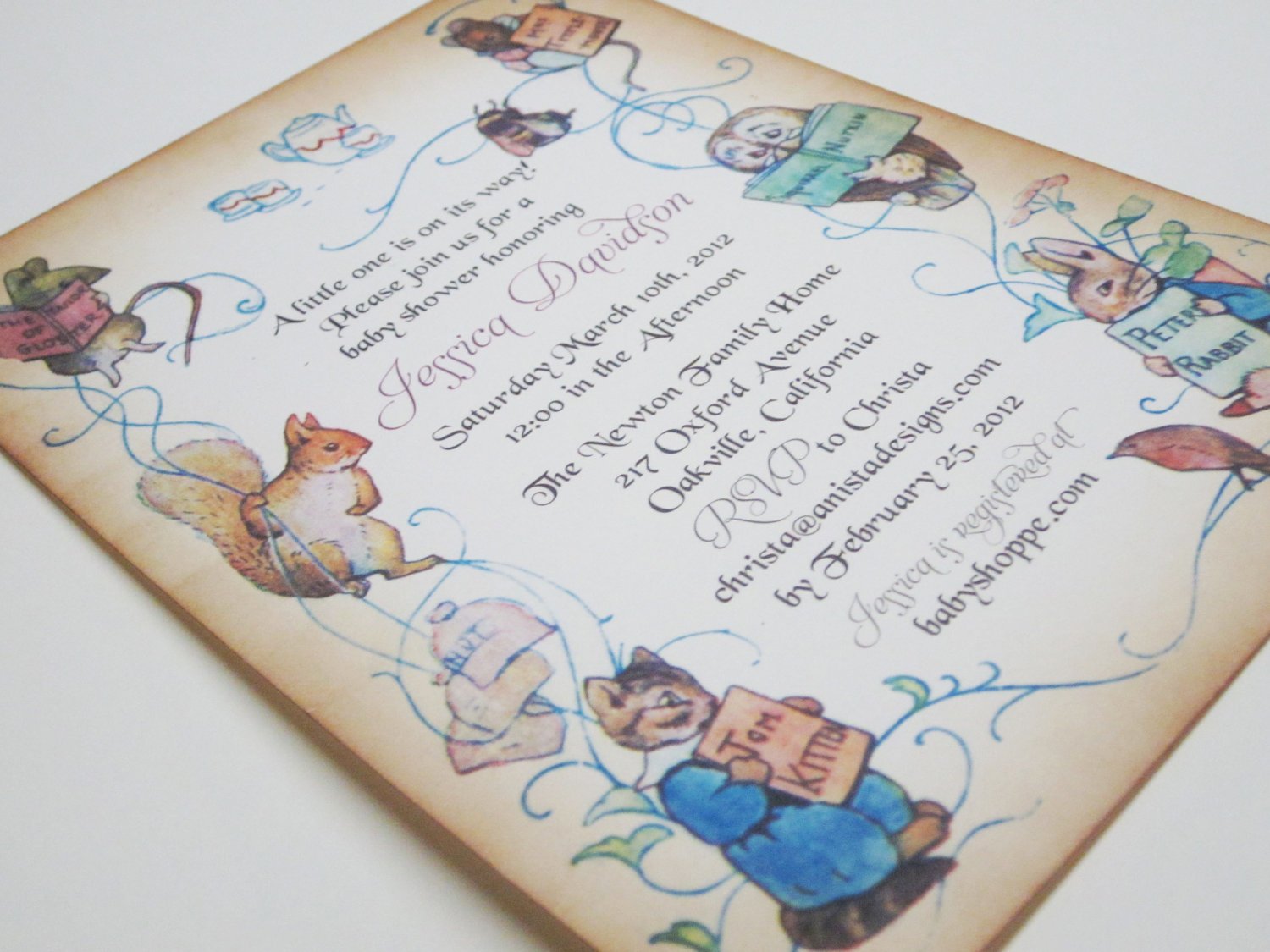 books peter rabbit baby shower invitations