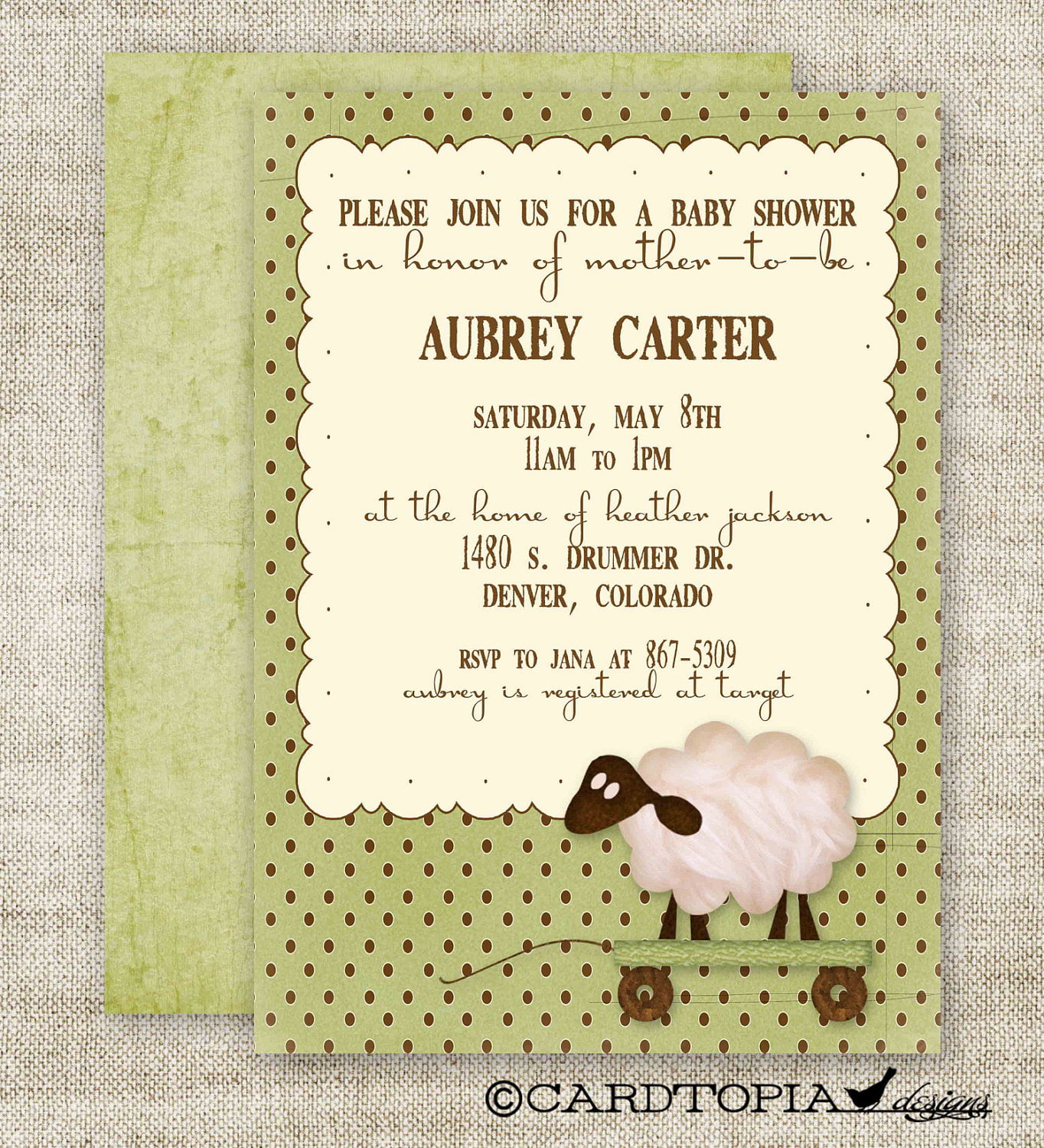 white lamb baby shower invitations