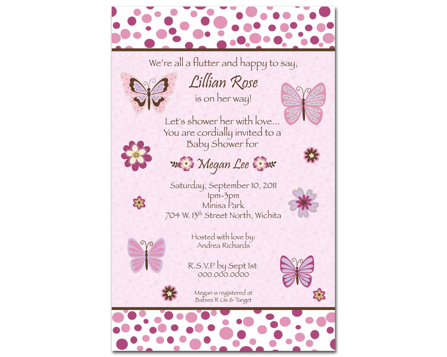 butterfly baby shower invitation wording for a girl
