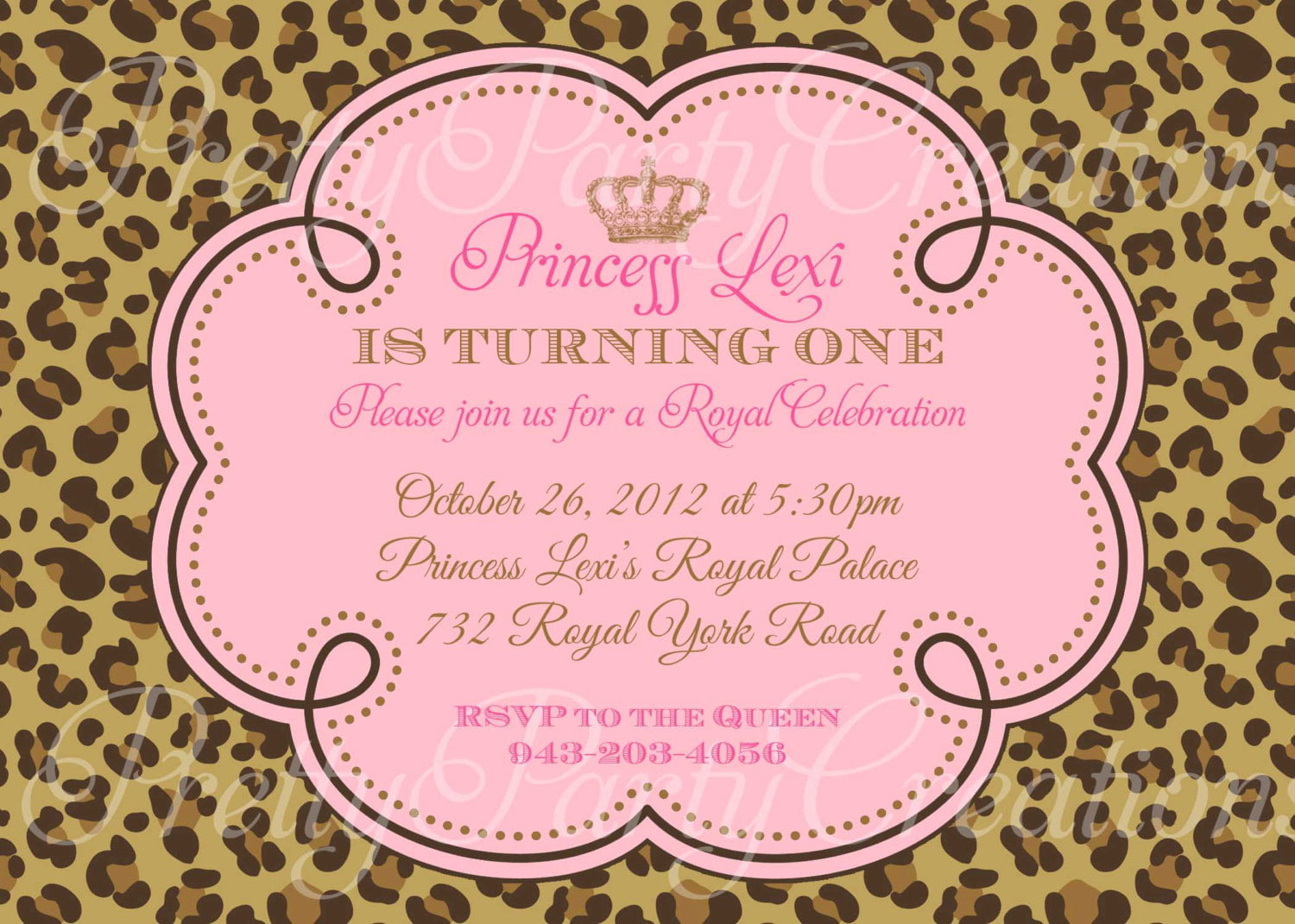 elegant cheetah print baby shower invitations