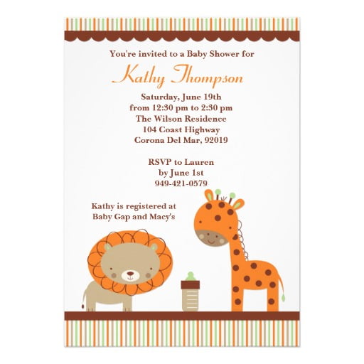 lion baby shower invitations