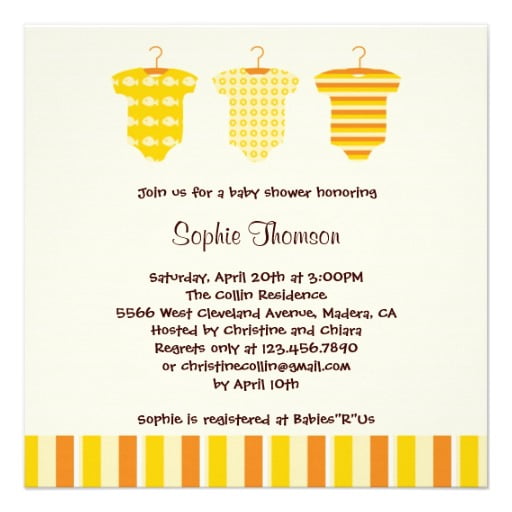 clothes baby shower invitations