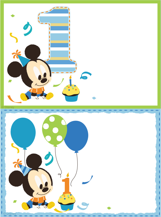 Incredible Mickey Mouse Invitations for baby shower - printable