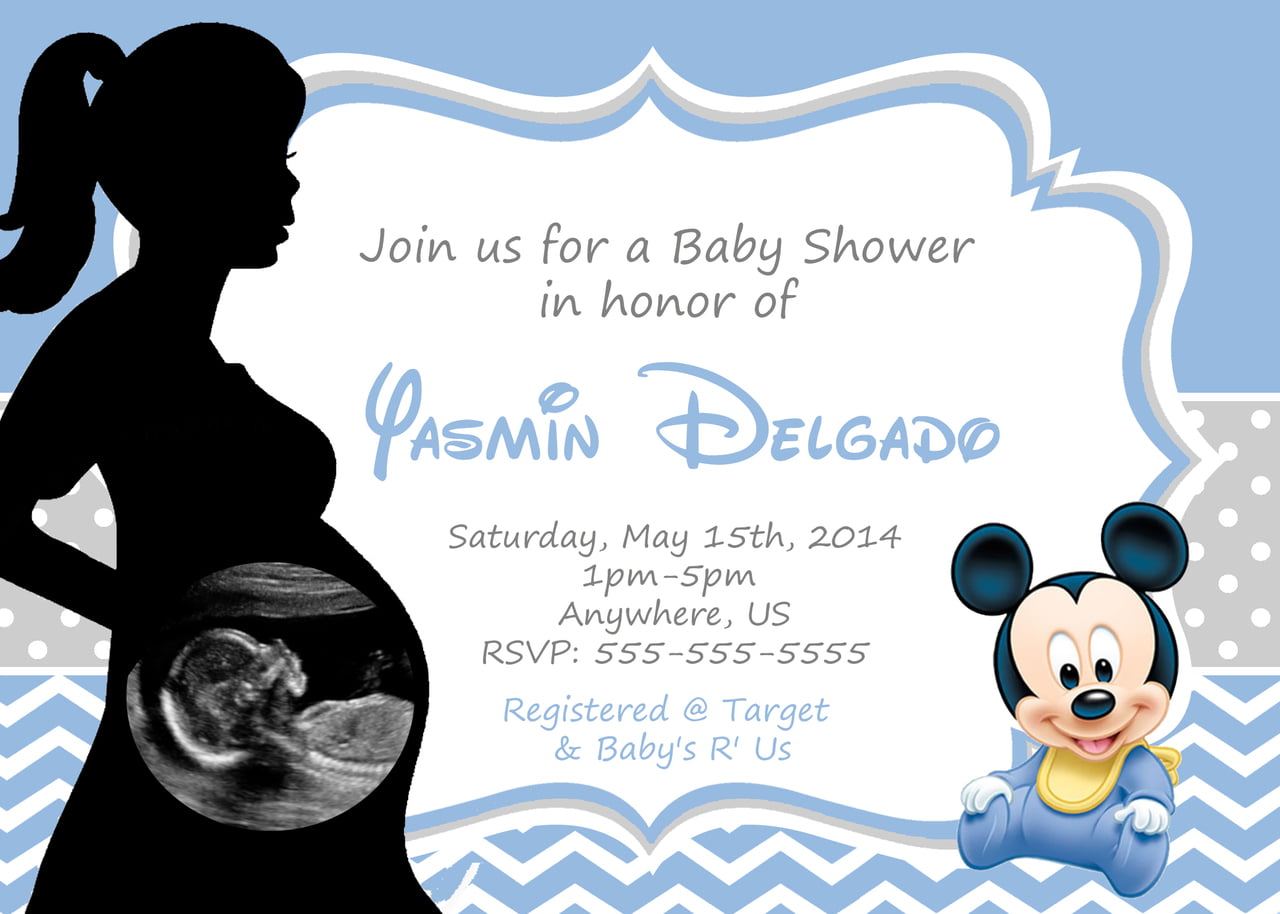 Mickey Mouse Baby Shower Invitations Baby Mickey Mouse Baby Shower