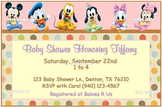 Mickey Mouse Baby Shower Invitation Girl by ThePartySmarty on Etsy, $ ...