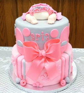 Beautiful and simple Baby Shower Cakes Ideas For Girls