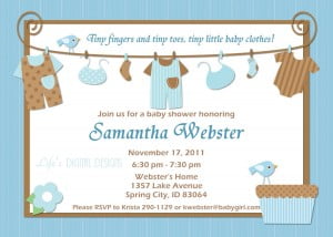 Blue and chocolate Invitation Wording Ideas for boys