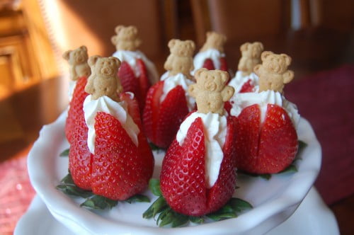 Strawberry with Bear Biscuit Baby Shower Food Recipes