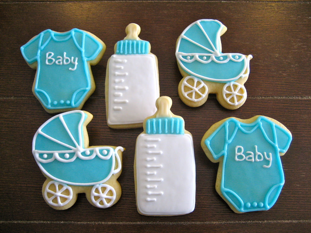 Blue Baby Shower Cookies For Boys