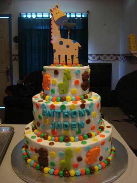 Colorful Giraffe Baby Shower Cake Ideas