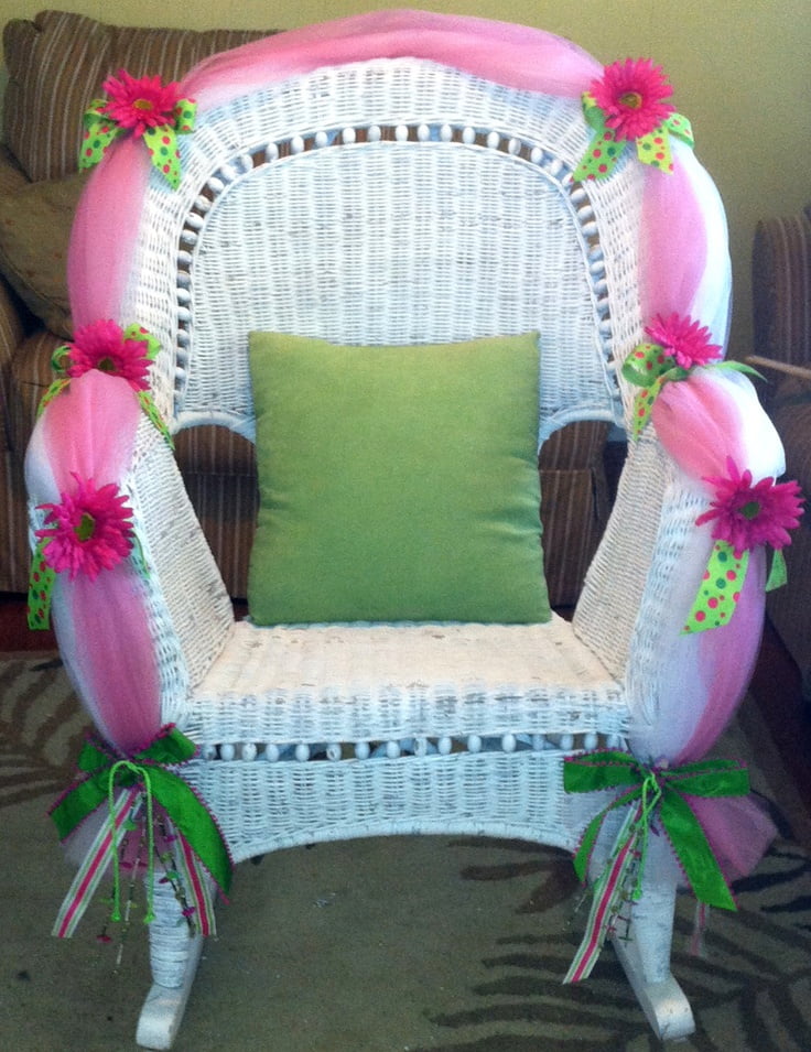 Floral Pink Baby Shower Chair Ideas
