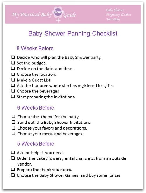 Free Printable Baby Shower Planning