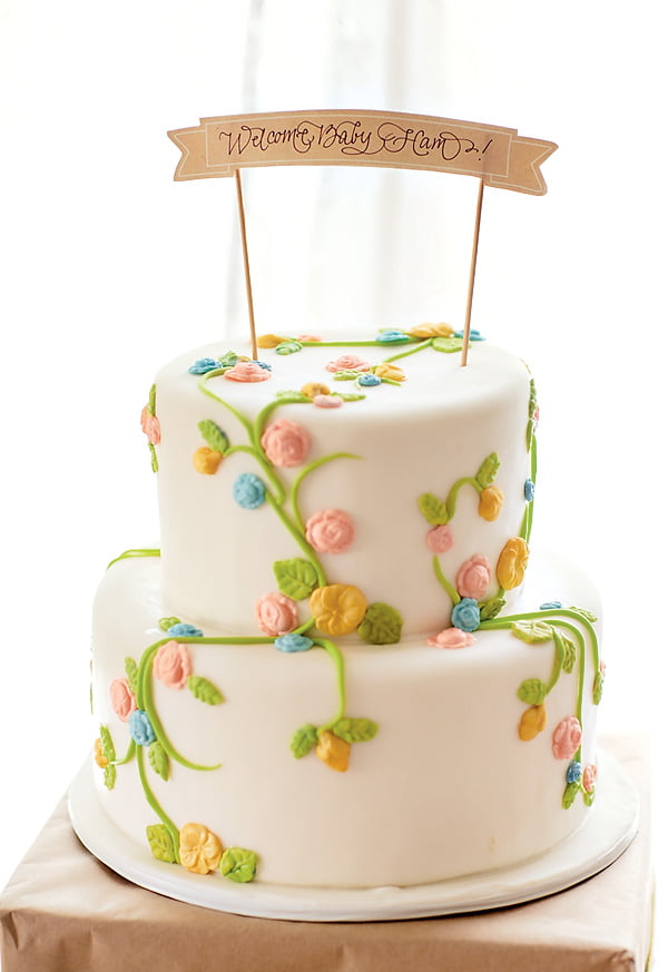 Gorgeous Vintage Baby Shower Cake