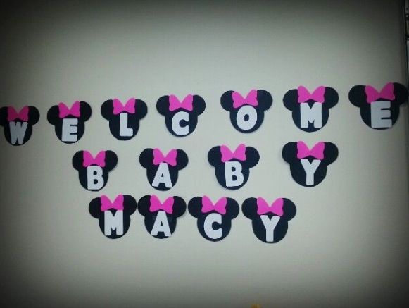 Minnie Mouse Banner For Baby Shower Decoration