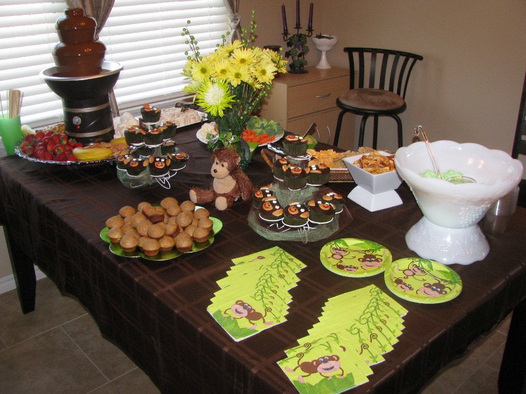 Monkey Baby Shower Food Table Decorations Ideas